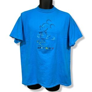 Vintage 90s Embroidered Disney Mickey Mouse T-Shirt